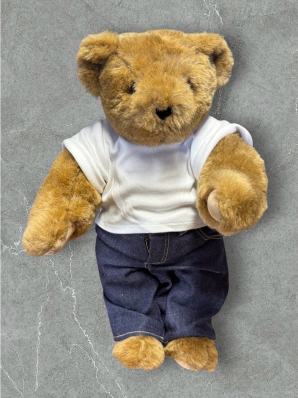 vintage Vermont Teddy Bear plush toy, roughly 15 to 16 inches tall